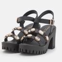 Madden Girl jeweled rhinestone lug soled sandals 9. Photo 1