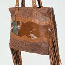 infinity NWT Fringed  LEATHER & HAIRON BAG by Myra Photo 2