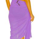 Long Purple Chiffon Semi Sheer Sarong Wrap Skirt | Pareo Swimsuit Coverup Photo 5