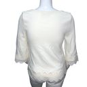 Chico's  Womens Size 1 US 8 Lace Trim Top Lightweight Business Casual Photo 6