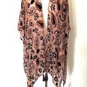 Japna  Tassel Floral Paisley Velvet Embossed Shawl Cape Sz M Photo 0