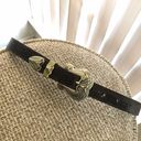 Vintage 70s 80s 90s 00s 2000s Dark Brown Red Vintage 100% Genuine Leather Silver Hardware Western Belt Photo 2