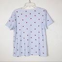 Vintage Blue  & White Gingham Ladybug Picnic Pattern Scoop Neck Tshirt Size S Photo 1