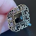 Onyx Vintage black  S925 silver plated ring size 6 Photo 6