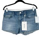 Frame  Le Cutoff Kerwin Blue Raw Hem Mid Rise Denim Jean Shorts Size 28 NWT Photo 2