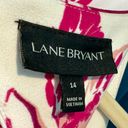 Lane Bryant Black & White Fuchsia Chrysanthemum Keyhole Back Dress - Women’s 14 Photo 6