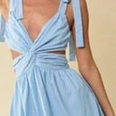 Blue Blush NEW  Blue Front Twist Cut Out Mini Dress Size Medium Photo 0