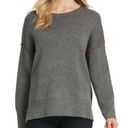 DKNY Womens Sweater Pullover Long Sleeves Tunic Contrast Trim Gray Pink Small Photo 1