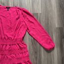 AQUA  Long sleeve Barbie core Tiered Mini Dress Womens Brunch Colorful Large Photo 3