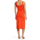 Open Edit Scoop Neck Orange Bodycon Midi Tank Dress Size XS NWOT Sleeveless.    Bodycon Midi Tank Dress in Orange Scoop Neck Sleeveless Front side slit Some Stretch 75% Polyester, 21% Viscose, 4% Spandex  Approximate measurements  pit to pit 28” waist 22” length 38”  casual comfortable summer work office school party vacation Photo 2