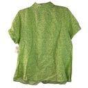 kim rogers  Women Top Shirt Sz 3X Linen Lime Green Button Up Floral Beach Coastal Photo 3