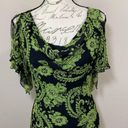 Carmen Marc Valvo  Silk Floral Cowl Top Blouse Photo 2