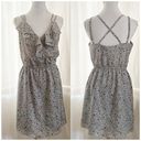 BCBGeneration BCBG Grey/Blue Confetti Splashed Cross Front Mini Size Medium Photo 1