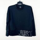 Nike  Black Cropped Long Sleeves Kangaroo Pocket ‘Just Do It’ Sweatshirt, Size XS Photo 0