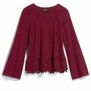 Stitch Fix  Womens Red Dee Elly Madrid Long Slight Bell Sleeve Lace Knit Top NEW Photo 1