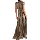 Alice + Olivia NWT  Roanne printed silk-blend lamé maxi dress Metallic Gold Gown. Photo 2