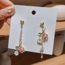 Flower Dangle Drop Earrings for Women Gold Photo 0