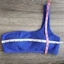 Aerie NEW  Crinkle Scoop One Shoulder Bikini Top Cobalt Blue Size Small Photo 4