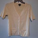 Talbots  yellow pastel pima cable knit cardigan Petite M Photo 0