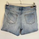 Pilcro Anthropologie Hyphen Distressed Denim Roll Up Bermuda Shorts Light Wash Photo 6