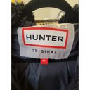 Hunter sz xl  Hoodie Puffer Jacket in dark blue zip up  colorblock fur hood coat Photo 8