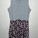 Pact  Women's Cotton Striped Floral Sleeveless Crewneck T-shirt Dress Sz Medium Photo 2