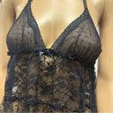 Frederick's of Hollywood  Black Lace Mesh Chemise Sheer Lingerie Women’s XS Photo 1