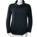 Chico's  Womens Size 2 US 12 L Cowl Neck Sweater Black Cotton Nylon Silk Blend Photo 10