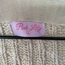 Pink Lily  Oversized Beige Chunky Knit Cardigan Size L Photo 1