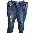 Old Navy  Jeans Womens 18 Blue Denim ROCKSTAR Super Skinny High Rise Raw Hem Photo 0