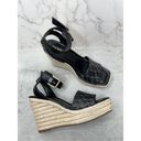 DKNY  Sandals Womens Size 6.5 Black Ankle Strap Espadrille Open Toe Wedges New Photo 7