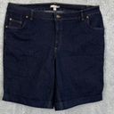 Woman Within  Plus Size Denim Shorts Bermuda Style Dark Wash Size 20W Photo 0