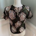 Endless Rose  Sequin and Mesh Floral Crop top Photo 5