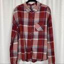 prAna  Red Plaid Percy Flannel Button Front Shirt Sz.L Photo 2