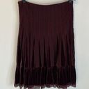 Free People  Vintage Burgundy Velvet Lace Tiered Skirt Photo 0