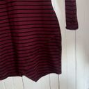 Iris Long Sleeve Bodycon Dress Burgundy Black Stripes Size XL Photo 2