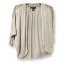 August Silk  Womens Cardigan Sweater Beige Batwing Dolman Half Sleeve Petites S Photo 2