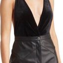 Wishlist Velour black Deep V-Neck bodysuit Photo 0