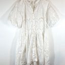 Anthropologie  Tallulah Eyelet Mini Dress White Puff sleeve size Medium Photo 0