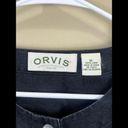 Orvis  Womens Linen Short Sleeve Shirt Button Up Black Top Lagenlook Boxy XL Photo 2