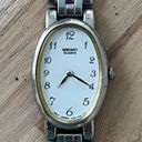 Seiko  Vintage Ladies Watch Oval White Dial Stainless Basket-Weave Bracelet Photo 1