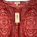 Style & Co . Red Sumatra Scarf Pintuck Blouse, new with tags Photo 2