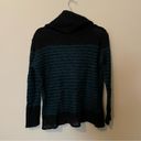 Wooden Ships Black and Blue Stripe Wool Blend Lightweight Sweater Photo 6