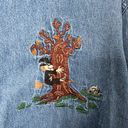 Cabin creek  Halloween Embroidered Witch Denim Button Down Photo 3