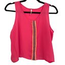 B Jewel Hot Pink Boxy Crop Semi-Sheer Tank Spring Summer Festival Photo 0