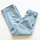 American Eagle  Wide Leg Crop Light Blue Balloon Waist Jeans Size 2 Light Wash Photo 9