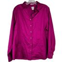 Chico's  No Iron Button Front Shirt Long Sleeve Purple Size Medium Photo 0