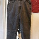 American Eagle  Faded Black Unfinished Hem High Rise Ankle Mom Jeans Size 4 Photo 0