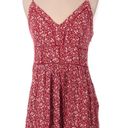 American Eagle Red And White Floral Romper Photo 0