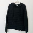 Zyia [ Active] Black Quilted Combo Pullover Hoodie Sweatshirt Size Large L Photo 1